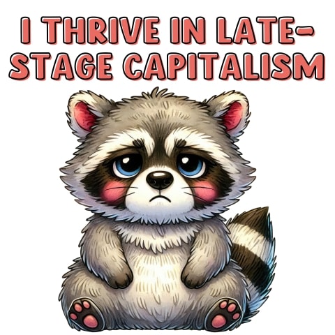 I Thrive In Late Stage Capitalism Sarcastic Raccoon