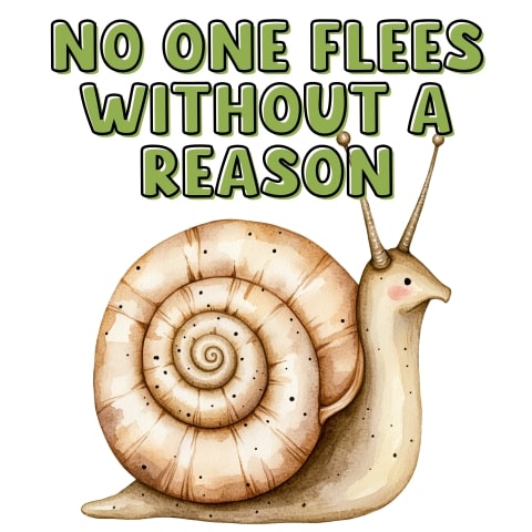 No One Flees Without Reason Cute Snail Art