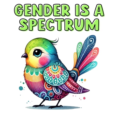 Gender Is A Spectrum Cute Bird Art