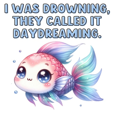 I Was Drowning They Called It Daydreaming Fish Art