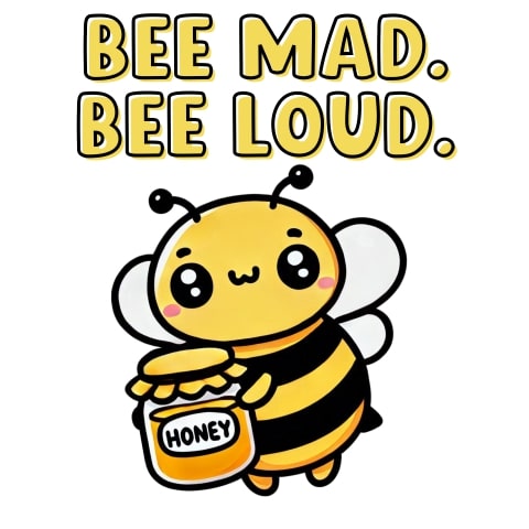 Bee Mad Bee Loud Cute Bee Protest Art
