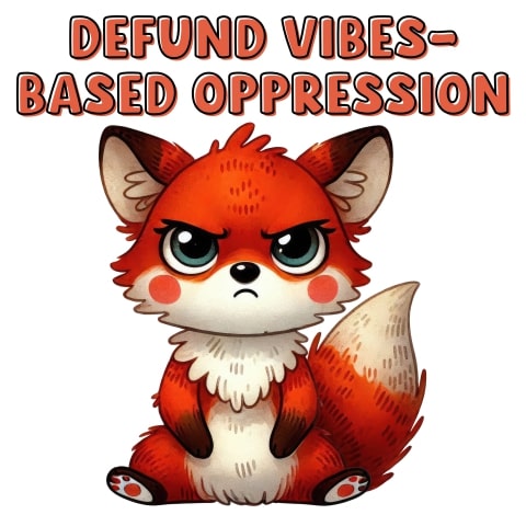 Defund Vibes Based Oppression Cute Fox Art