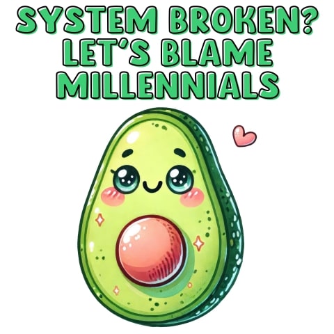 System Broken Blame Millennials Avocado Toast Art